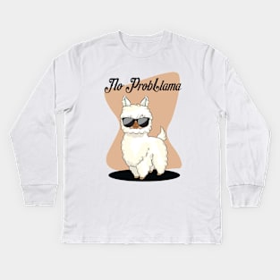 No Prablama Llama Kids Long Sleeve T-Shirt